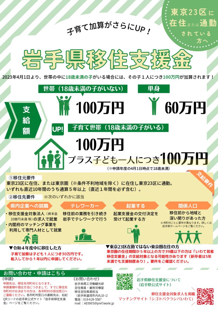 『岩手県移住支援金』対象企業となりました